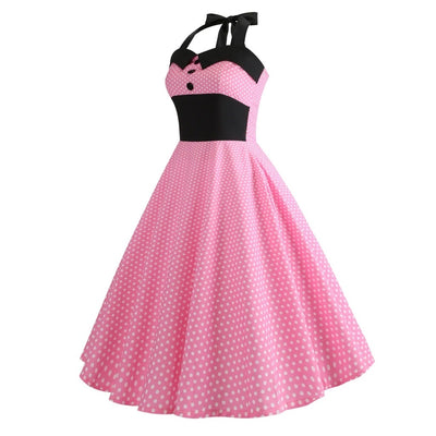 Pin-Up Pink Polka Dot Vintage Dress