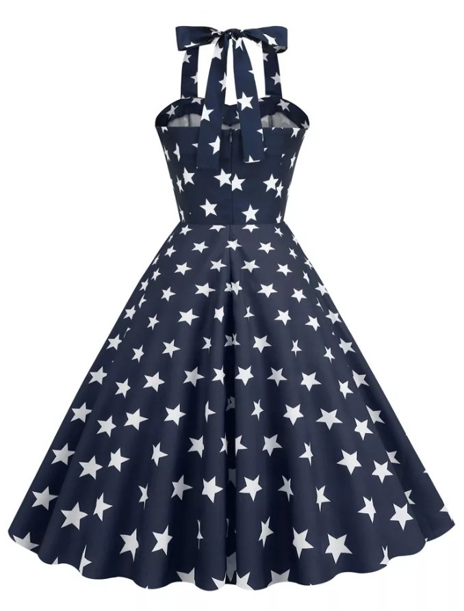Usa Printed Pin Up Vintage Dress