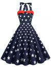Usa Printed Pin Up Vintage Dress