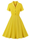 Yellow Pin Up Vintage Dress