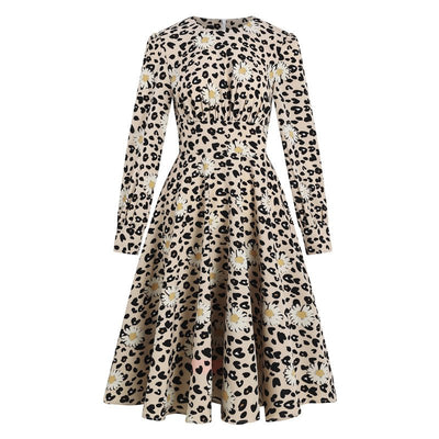 Vintage Leopard Pin-Up Dress