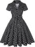 Vintage Pin Up Sort Polka Dot Kjole