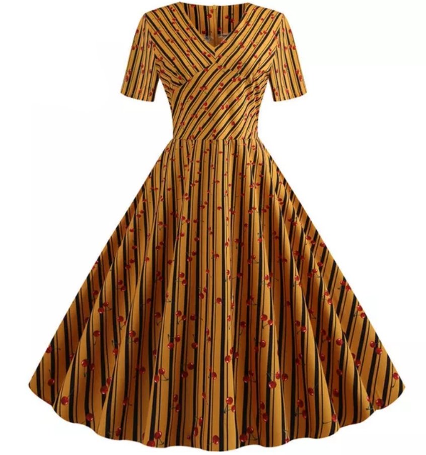 Vintage Dress Pin Up Stripes