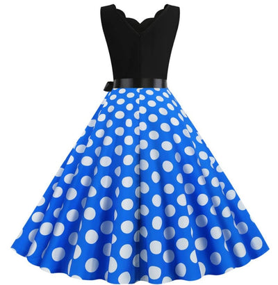 Vintage Dress Pin Up White Dots