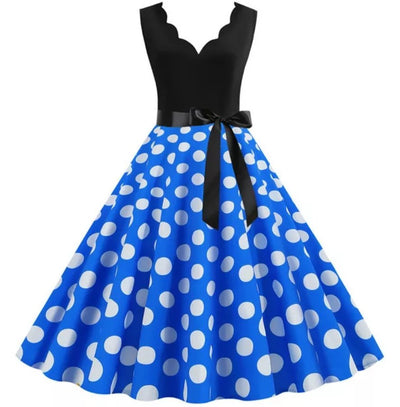 Vintage Dress Pin Up White Dots