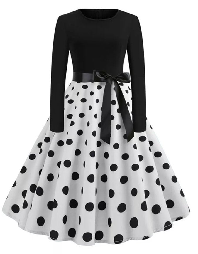 Vintage kjole Pin Up sorte prikker