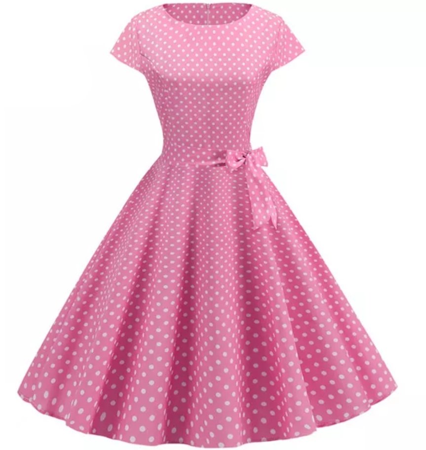 Pink Polka Dot Pin Up Vintage Dress