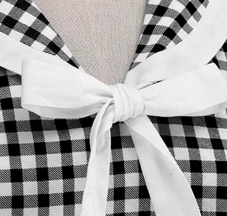 Vintage Checkered Pin Up Dress Black