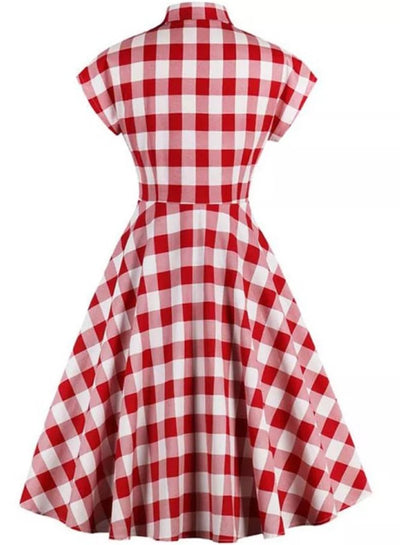 Red Checkered Vintage Pin Up Dress