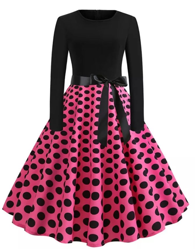 Pin Up Pink Dots Vintage Dress