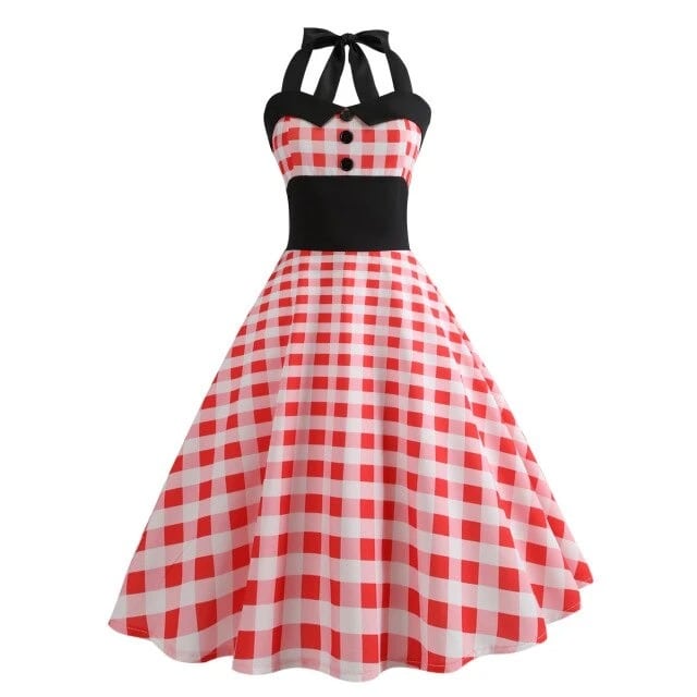 Vintage Dress - Red Gingham Pin-Up