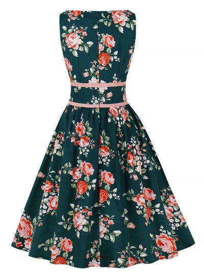 Floral Pleated Vintage Dress