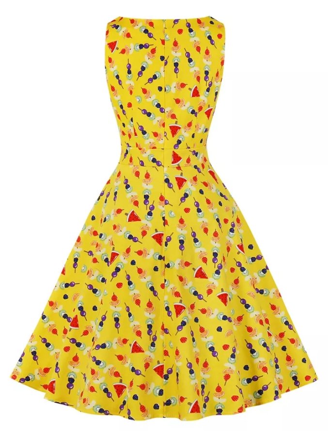 Vintage Side Pockets Dress