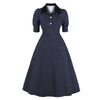 Navy Polka Dot Vintage Dress