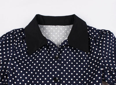 Navy Polka Dot Vintage Dress