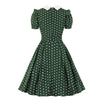 Grøn polka Dot vintage kjole