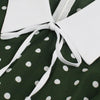 Grøn polka Dot vintage kjole