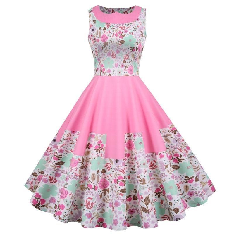 Vintage Princess Pink Flowers Dress