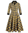 Yellow And Black Striped Vintage Dress