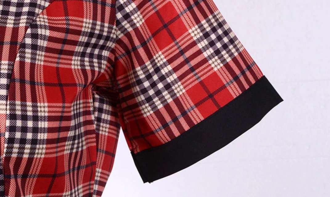 Red And Black Striped Vintage Dress