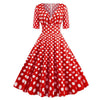 Vintage Rockabilly Dress 50s Red Dots