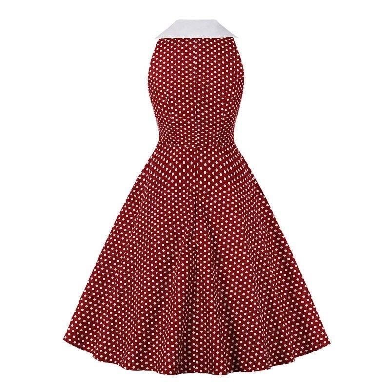 Burgundy Cotton Vintage Rockabilly Dress