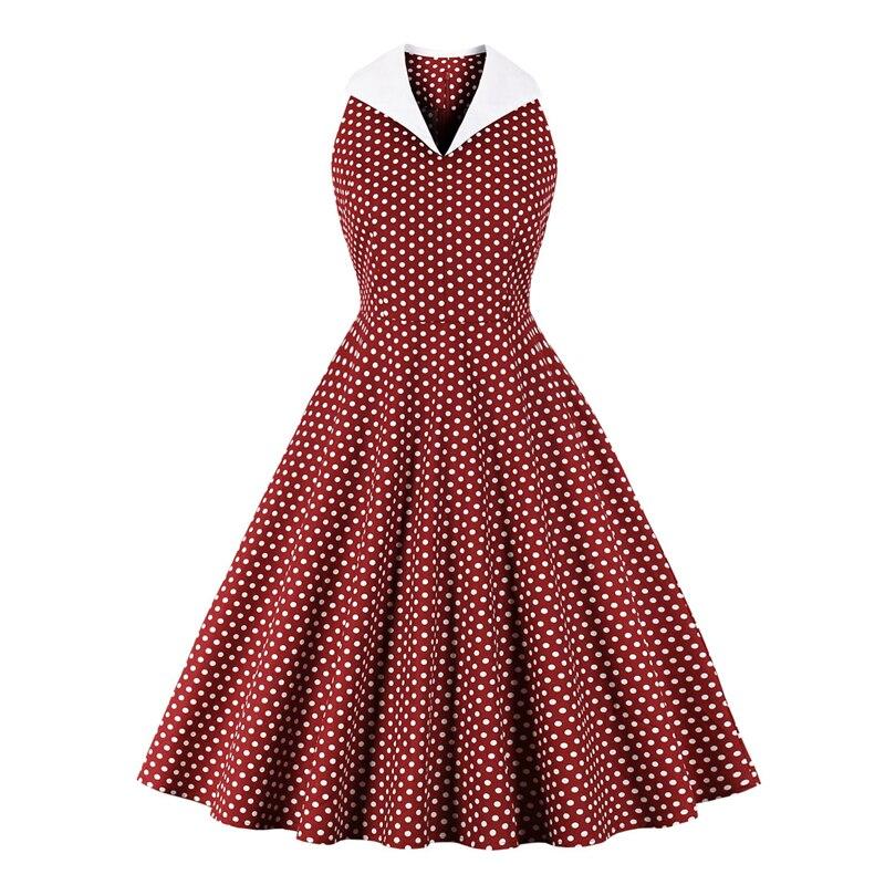 Burgundy Cotton Vintage Rockabilly Dress