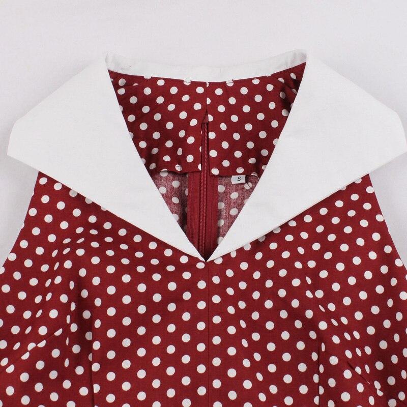Burgundy Cotton Vintage Rockabilly Dress