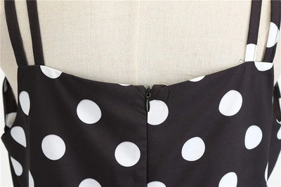 Vintage Rockabilly Black Polka Dot Dress