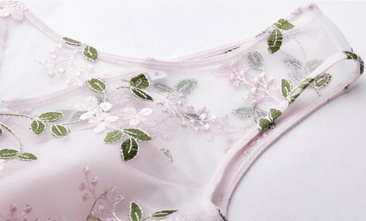 Pink Embroidered Vintage Dress