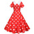 Wide Neck Polka Dot Red Vintage Dress