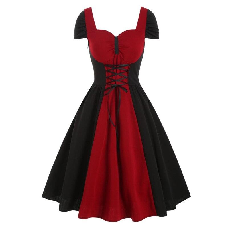 Vintage Red And Black Lace Dress