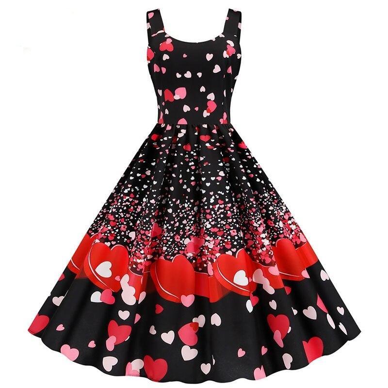 Valentinsdag Hearts vintage kjole