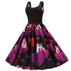 Vintage Black Valentine's Day Dress Cats