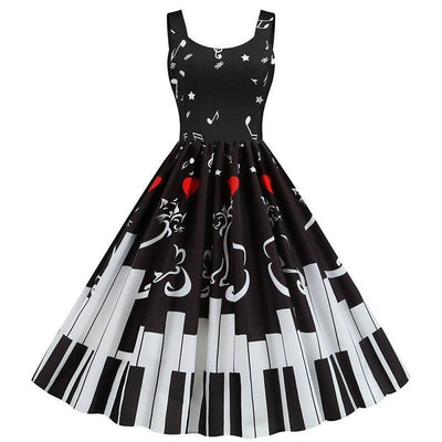 Vintage Valentine's Day Piano Dress
