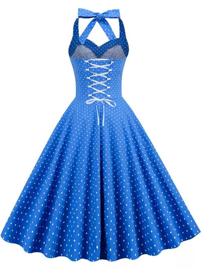 Blue Vintage Sexy Pin Up Dress