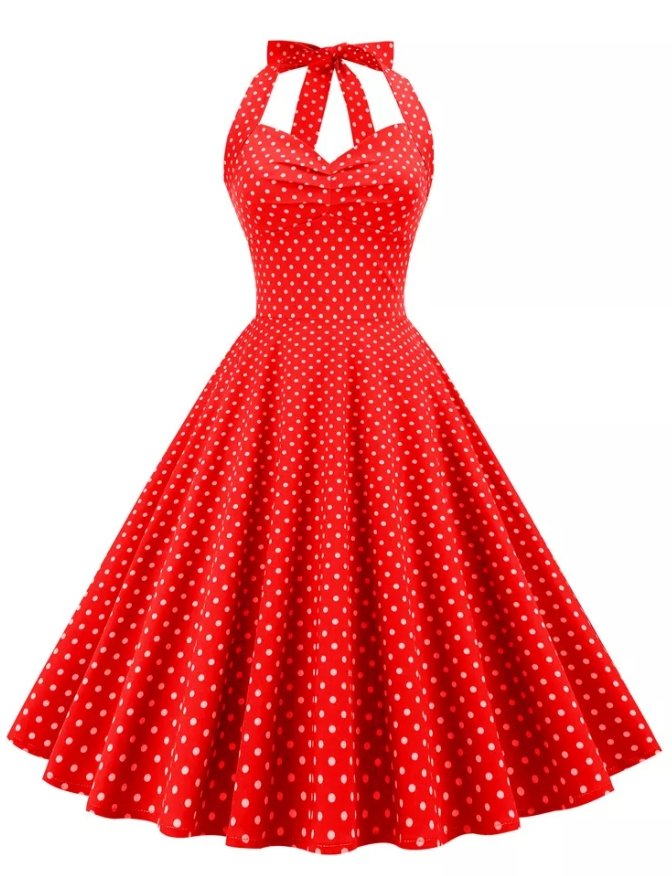 Red Pin Up Sexy Vintage Dress