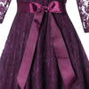 Vintage Purple Long Sleeve Evening Dress