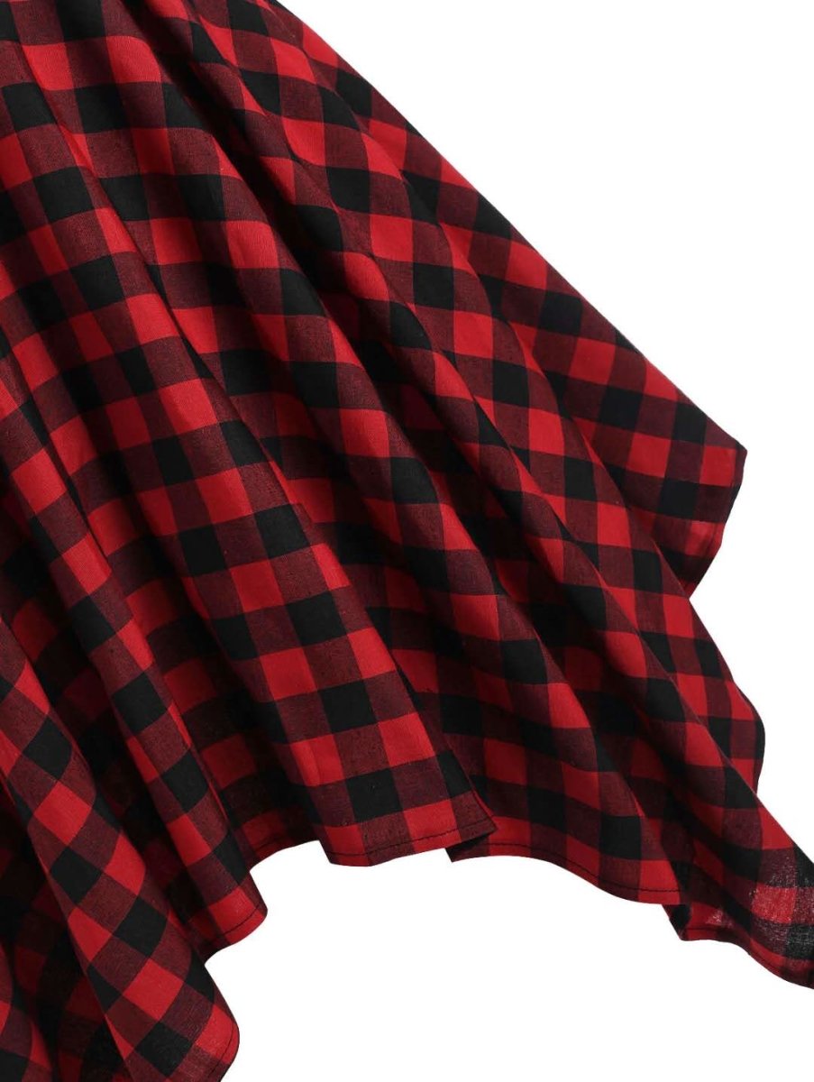 Checked High Waisted Vintage Dress