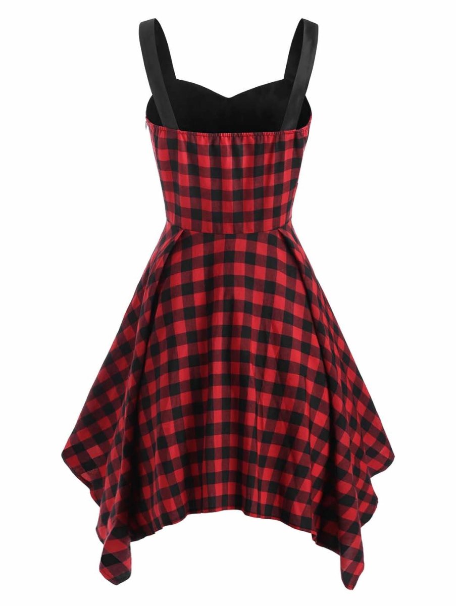 Checked High Waisted Vintage Dress