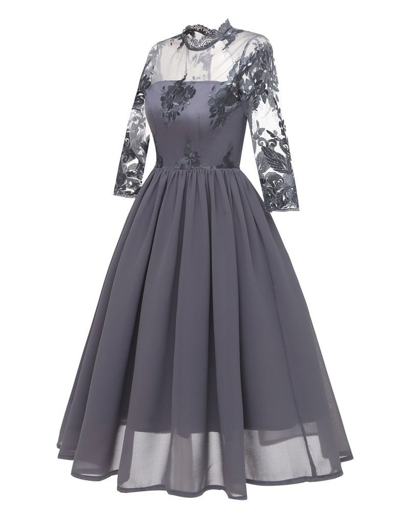 Trendy Vintage Dress Gray