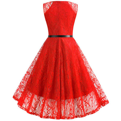 Red Trapeze Vintage Dress