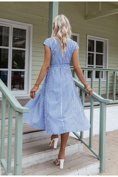 Blue Gingham Vintage Dress