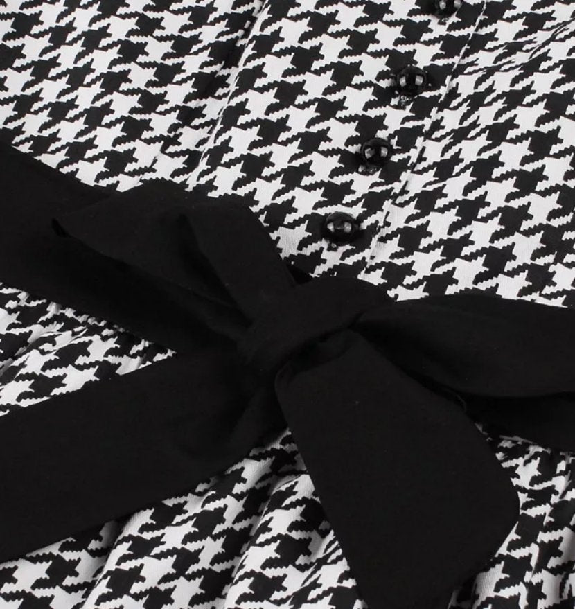 Vintage Black And White Gingham Dress