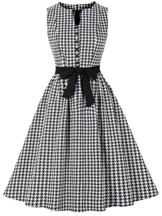 Vintage Black And White Gingham Dress