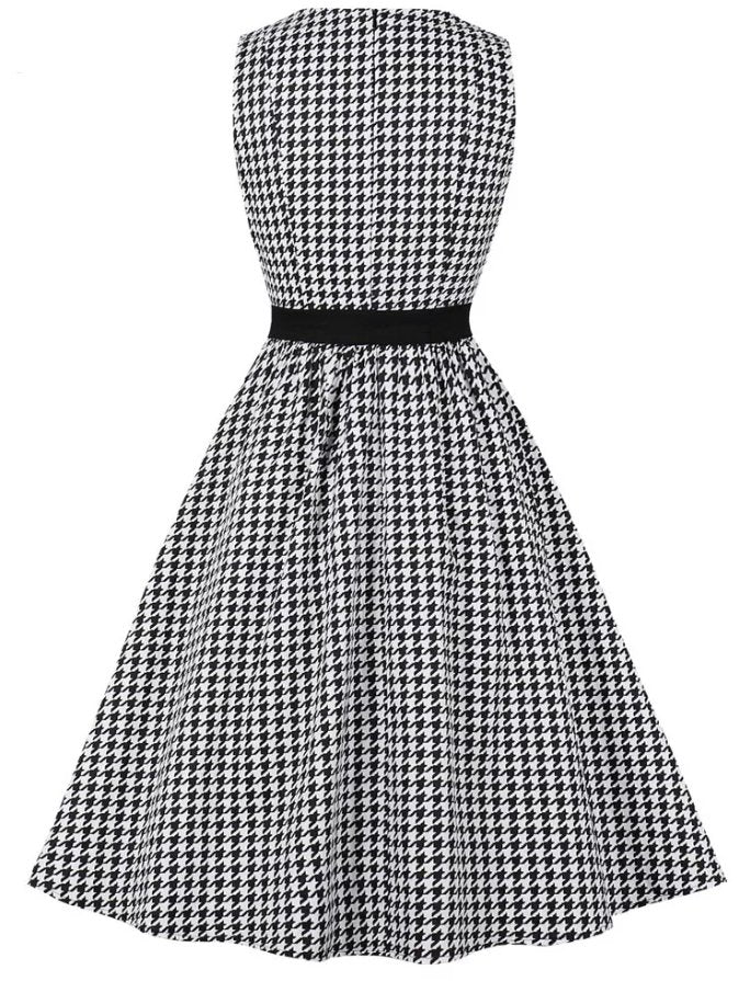 Vintage Black And White Gingham Dress