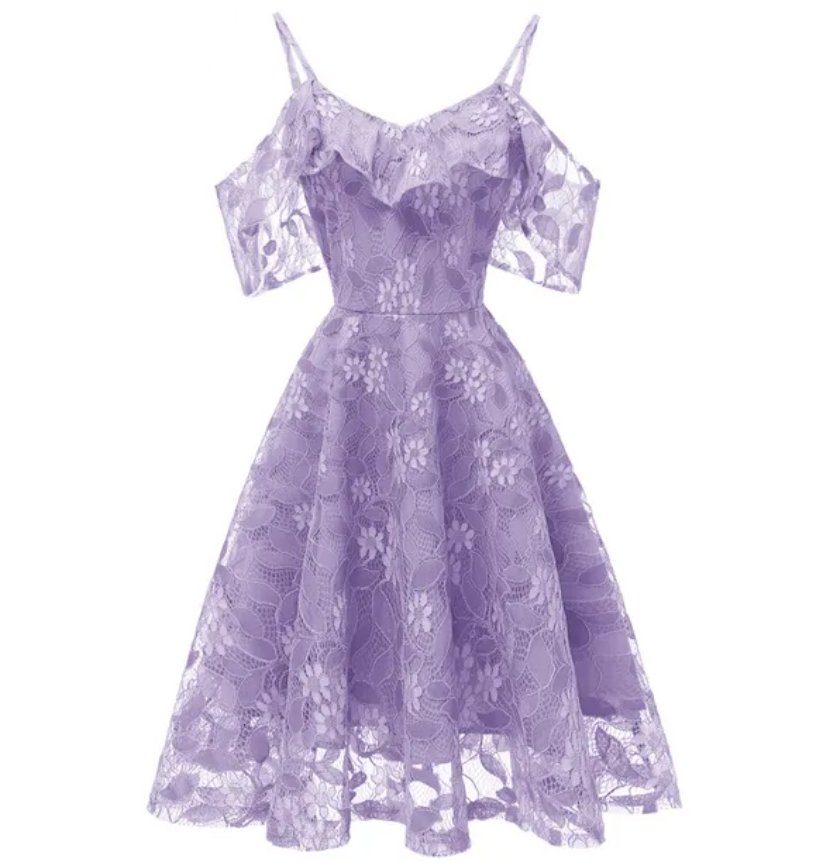 Purple Vintage Dress With Veil