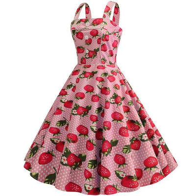 Vintage 1950 Strawberry Pink Dress