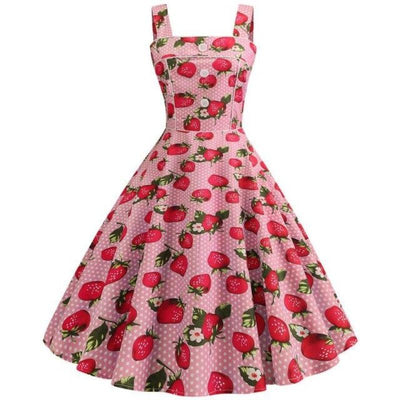 Vintage 1950 Strawberry Pink Dress