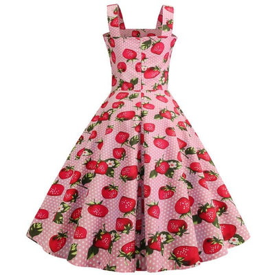 Vintage 1950 Strawberry Pink Dress